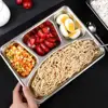 Practical  Food Plate BPA Free 2/3/4/5/6 Grids Thicken Divided Plate Easy Clean Rustproof Dinner Plate for School 2