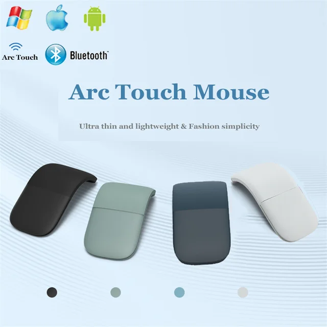 WUDEMWWFE Ratón táctil de arco Bluetooth, mouse plegable