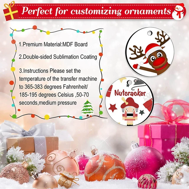 35 Pieces Sublimation Ornament Blanks Round Blank Sublimation Ornaments DIY  Handmade Sublimation Blanks For Christmas Tree - AliExpress