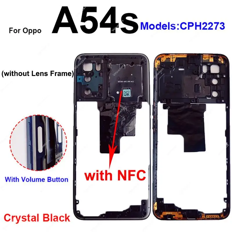 Enhanced Middle Frame Housing Bezel Cover with Side Buttons and Camera Lens Parts