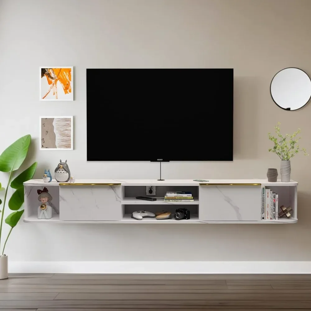 

Wall TV Stand with 2 Drawers, Floating Shelf for Under TVs, Floating TVs Console with Cabinets, Wall TV Stand