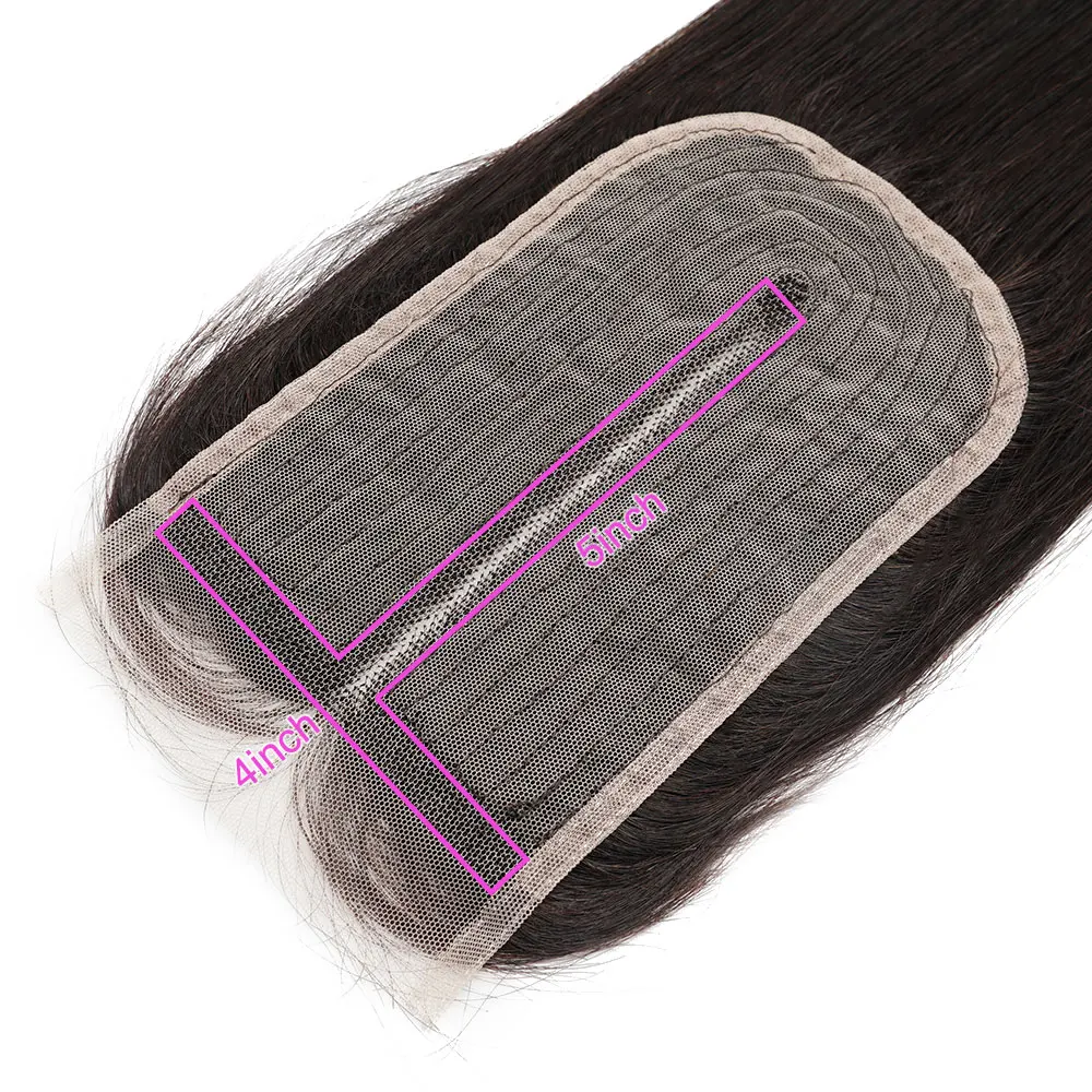 Ombre Blonde T4x5x1 Part Lace Closure Middle Part Brazilian Straight Human Hair Lace Closures For Black Wome 12 Inch