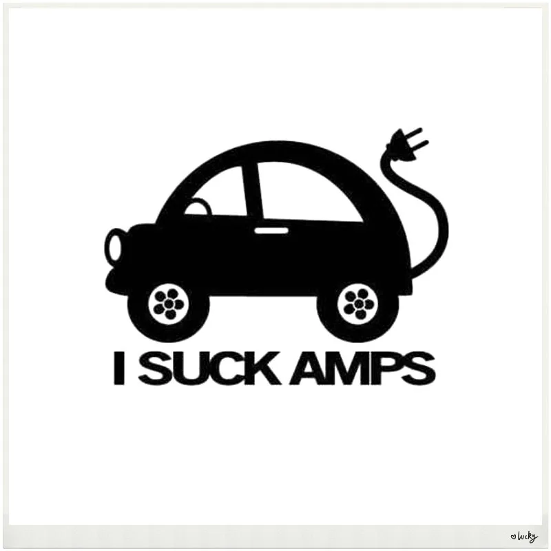 

13 см * 9 см Автомобильная наклейка EV электрическая отсасывающая Amp смешная батарея грузовика ПВХ автомобильное украшение наклейка крышка царапин черный/белый, Kk