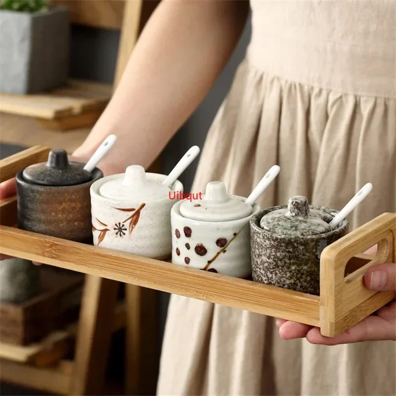 Japanese tank creative seasoning can ceramic seasoning tank kitchen ware storage bottles and jars bottle glass bottle jars ceramic storage jar spice storage box