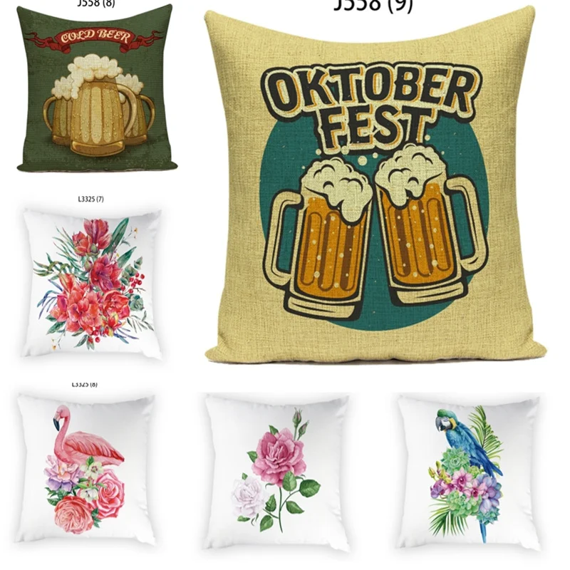 

Rose Double sided Cushion Cover Solid Color Flowers Hotel Cartoon Wine Glass Pillowcase Simple Party Decor Gift Room Decor DF31