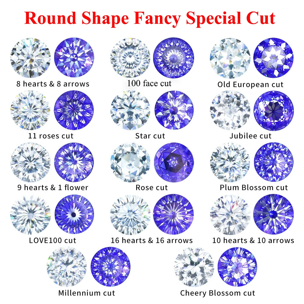 [0.1-30CT] 100 Facet Bird Cut D Color FL Clarity Russian 3EX Cut Moissanite Loose Stone Certified GRA Moissanite loose moissanite stones