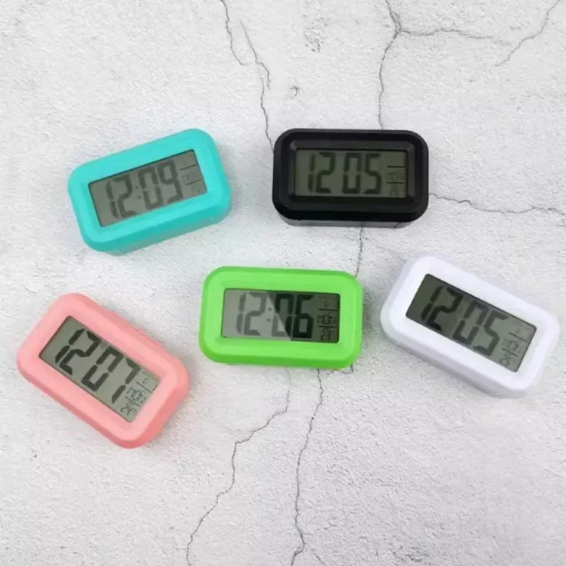 Modern LED Digital Alarm Clock with Calendar Temperature Display, Smart Desk Clock for Home Office Bedroom Decor, Snooze Night