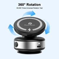 Car Mount Wireless Phone Fast Charger Magnetic Vacuum Adsorption Bracket 360 Degree Rotating Aluminum Alloy For Iphone SamSung