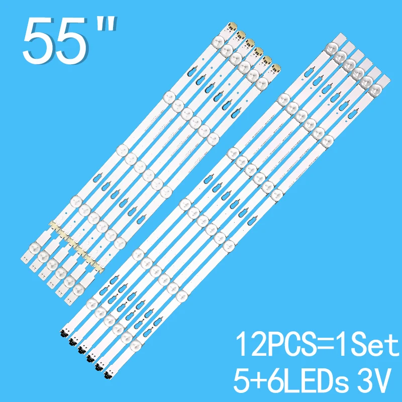 3V 1130mm LED Strip 11Lamp For SAMSUNG 55''TV V5DF-550DCA-R2 V5DF-550DCB-R2 BN96-34787A 34788A UN55J6500 UN55J6520 UE55J6300 UE5 3v 1130mm led strip 11lamp for samsung 55 tv v5df 550dca r2 v5df 550dcb r2 bn96 34787a 34788a un55j6500 un55j6520 ue55j6300 ue5