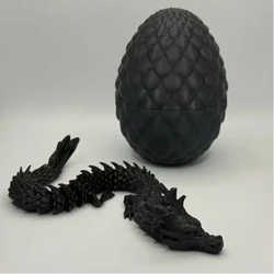 Mini Movable Joint 3D Dragon Surprise Egg - Cute Collectible Decor Gift (Black)