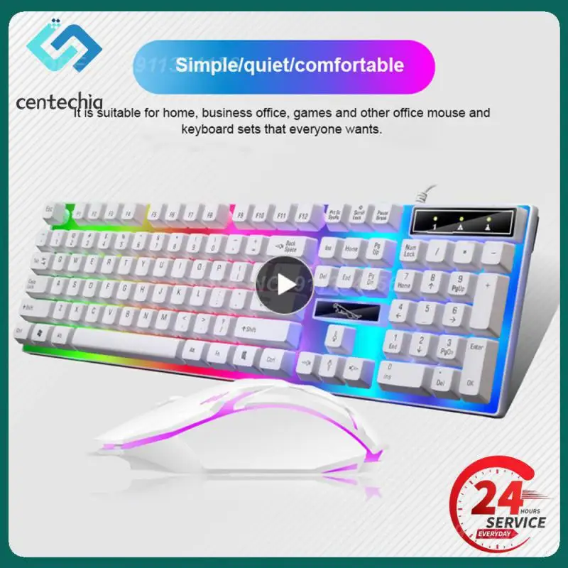 Wireless Punk Sensazione Meccanica Tastiera Mouse Set Ufficio Business Girl Key Mouse Ebay