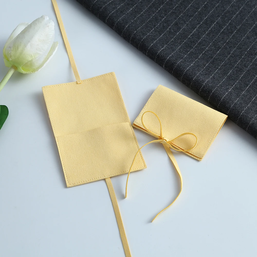 Großhandel gelbe Mikrofaser-Schmuck-Aufbewahrungsverpackungsbeutel, Ring, Ohrringe, Anhänger, Umschlag, Tasche, Süßigkeiten, Hochzeitsgeschenk, Party-Geschenk – Detail 10