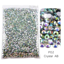 Oleeya Wholesale Flatback Silver Resin Rhinestones - Large Pack Glitter Crystals - 5mm SS20--10000pcs (2 Crystal AB-Silver)