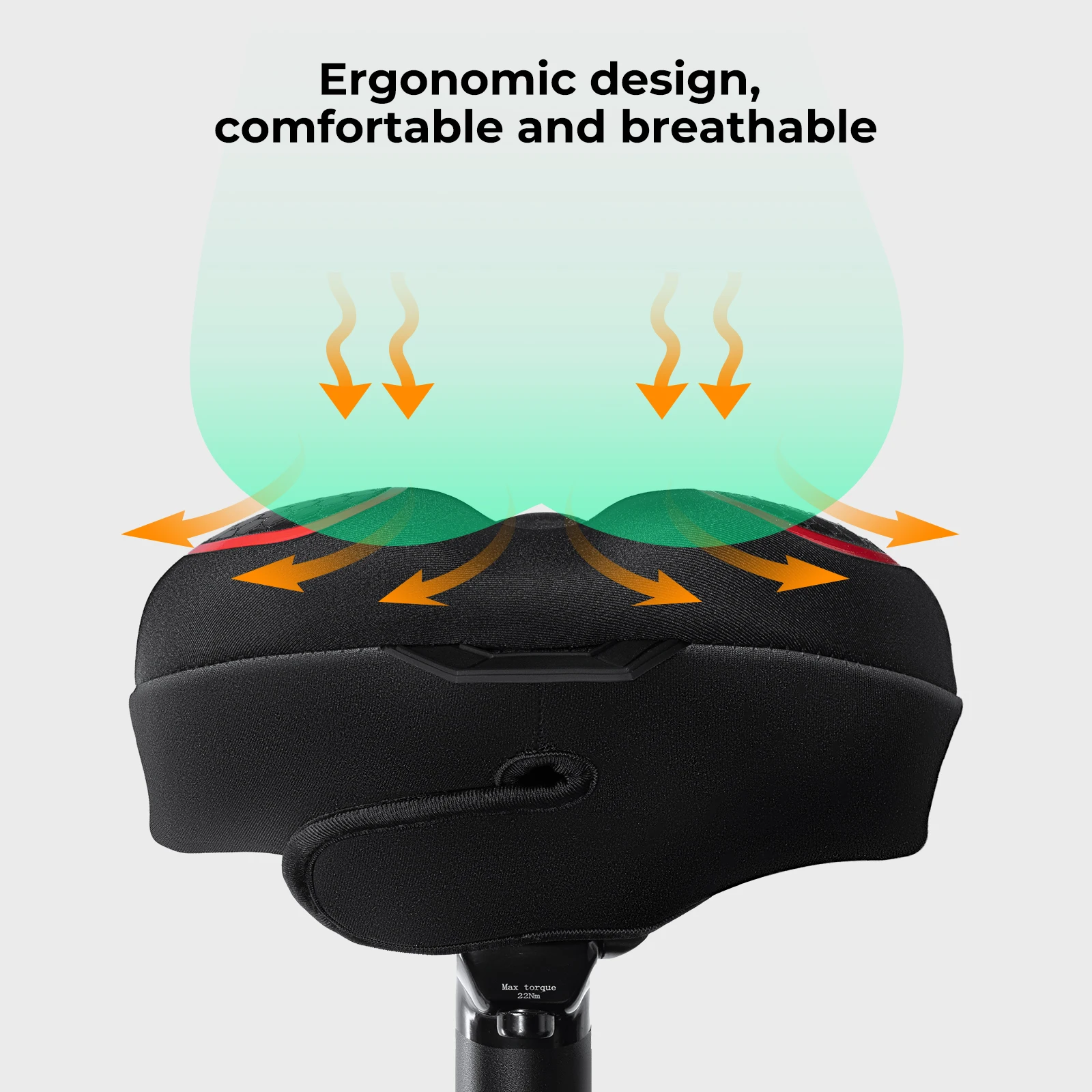 YOUNGDO 자전거 시트 쿠션 커버, 편안한 통기성 사이클링 젤 패드, MTB 산악 로드 바이크, 야외 자전거 새들 쿠션