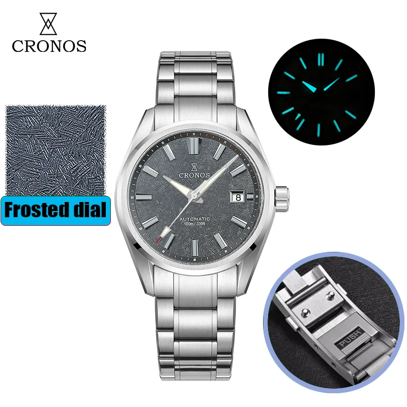 Cronos New 39mm Texture Luxury Men Business Dress Watches SW200