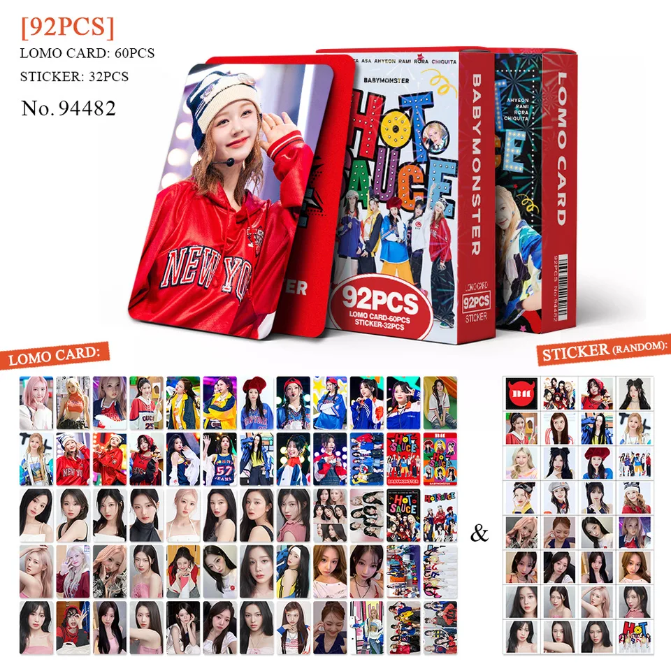 92Pcs/Set Idol BABYMONSTER New Album HOT SAUCE Lomo Cards CHIQUITA
