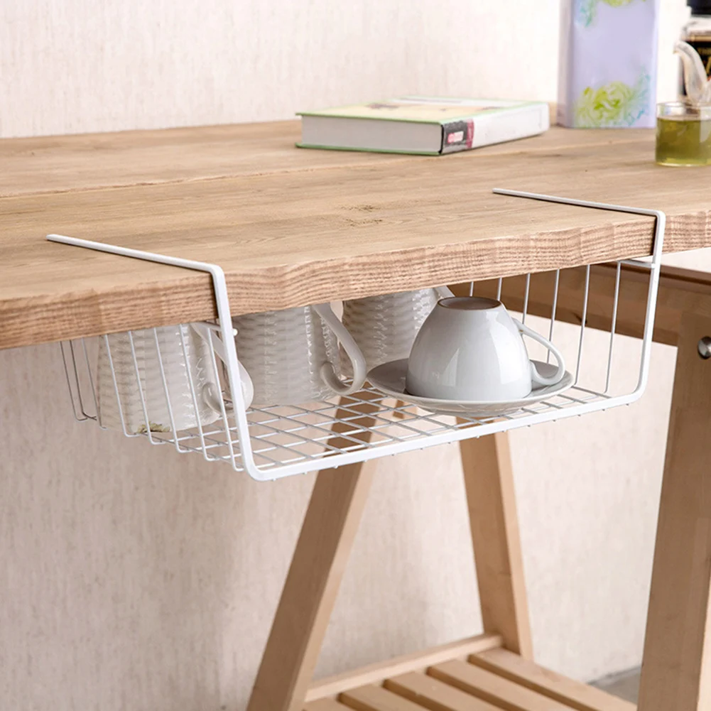Kitchen Desk Under Cabinet Hanging Basket Storage Basket Shelf