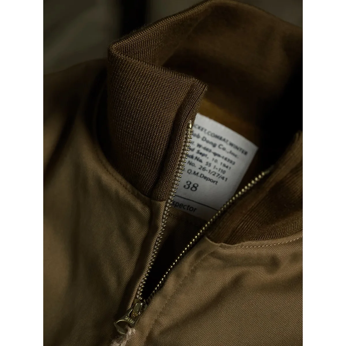 BOB DONG WWII Tanker Jacket Plain Edition Vintage Men's Wool Lined Military Outerwear 3