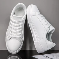 Business Casual Men's Shoes Soft Women Shoes Comfortable Casual PU Leather Shoes for Men Autumn Solid White Men Sneakers