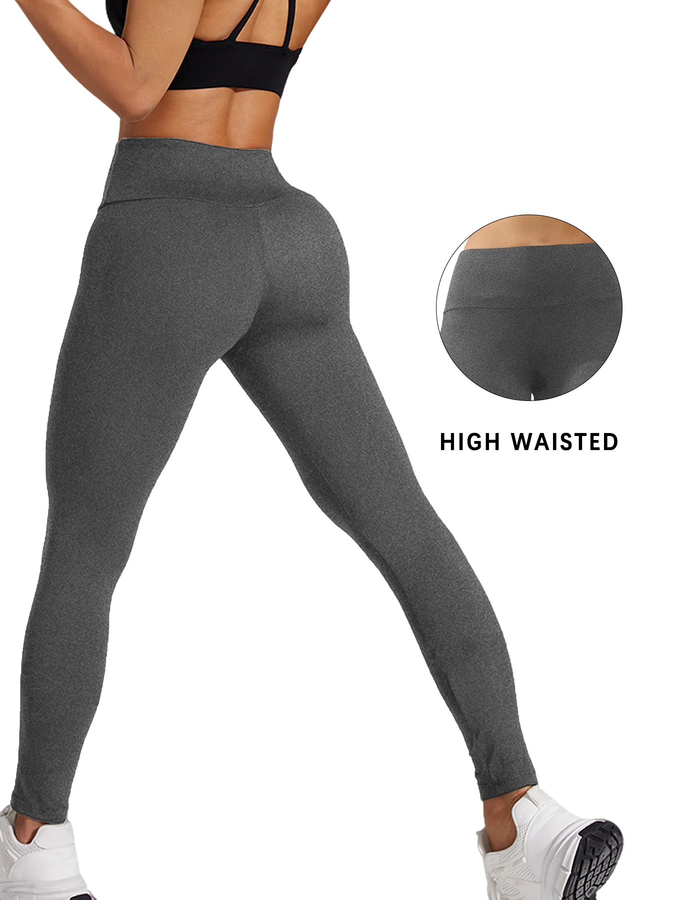 Women's High Waisted Leggings with Tummy Control - Super Soft Fabric Ideal for Yoga Running Workout and Relaxing at Home - 2