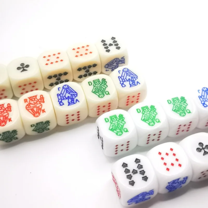 Poker Dice Puzzle Game Dice 6 Faces 16mm D6 Casino Board Game 10 Pcs game dice,dice set