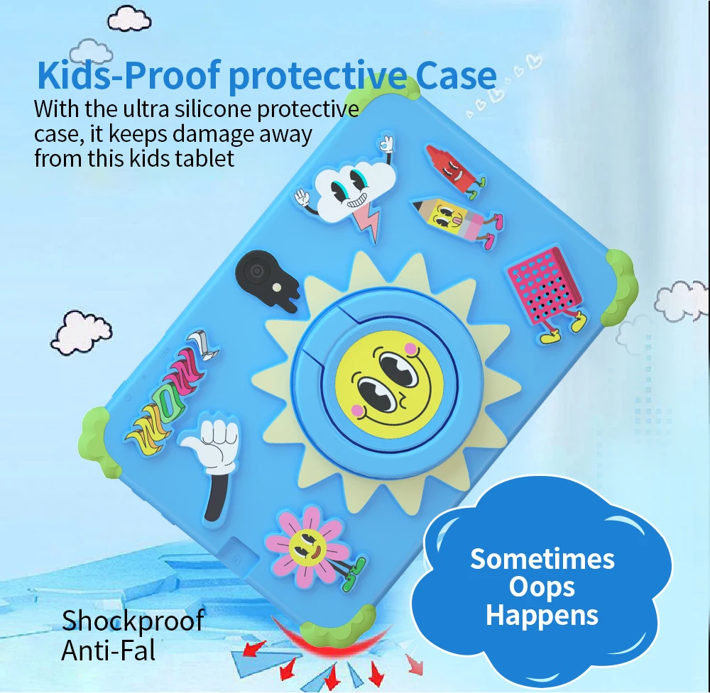 New 7.0-inch Kids Tablet Android 4GB RAM, 64GB ROM, 1TB expansion support for Google Bluetooth children's software, Android 9 2