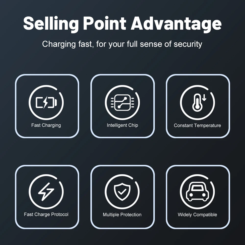 63W Seven Color Gradient Breathing Light 3USB+3PD Car Charger Fast Charging Phone Adapter For Xiaomi iPhone Samsung Charger