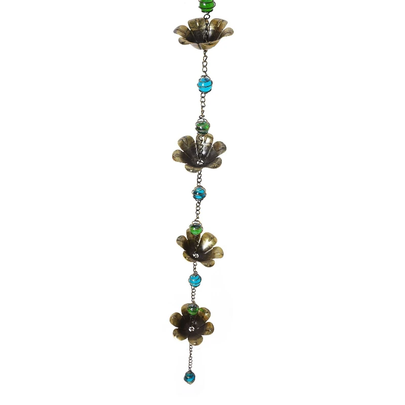 Iron Flower Umbrella Rain Chain for Temple Courtyard Drainage