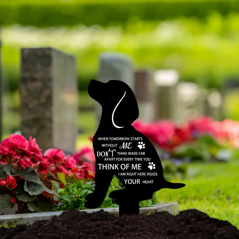 acrylic Pet Memorial Post-Garden and cemetery decoration with dog memorial post, outdoor yard pet tombstone decoration