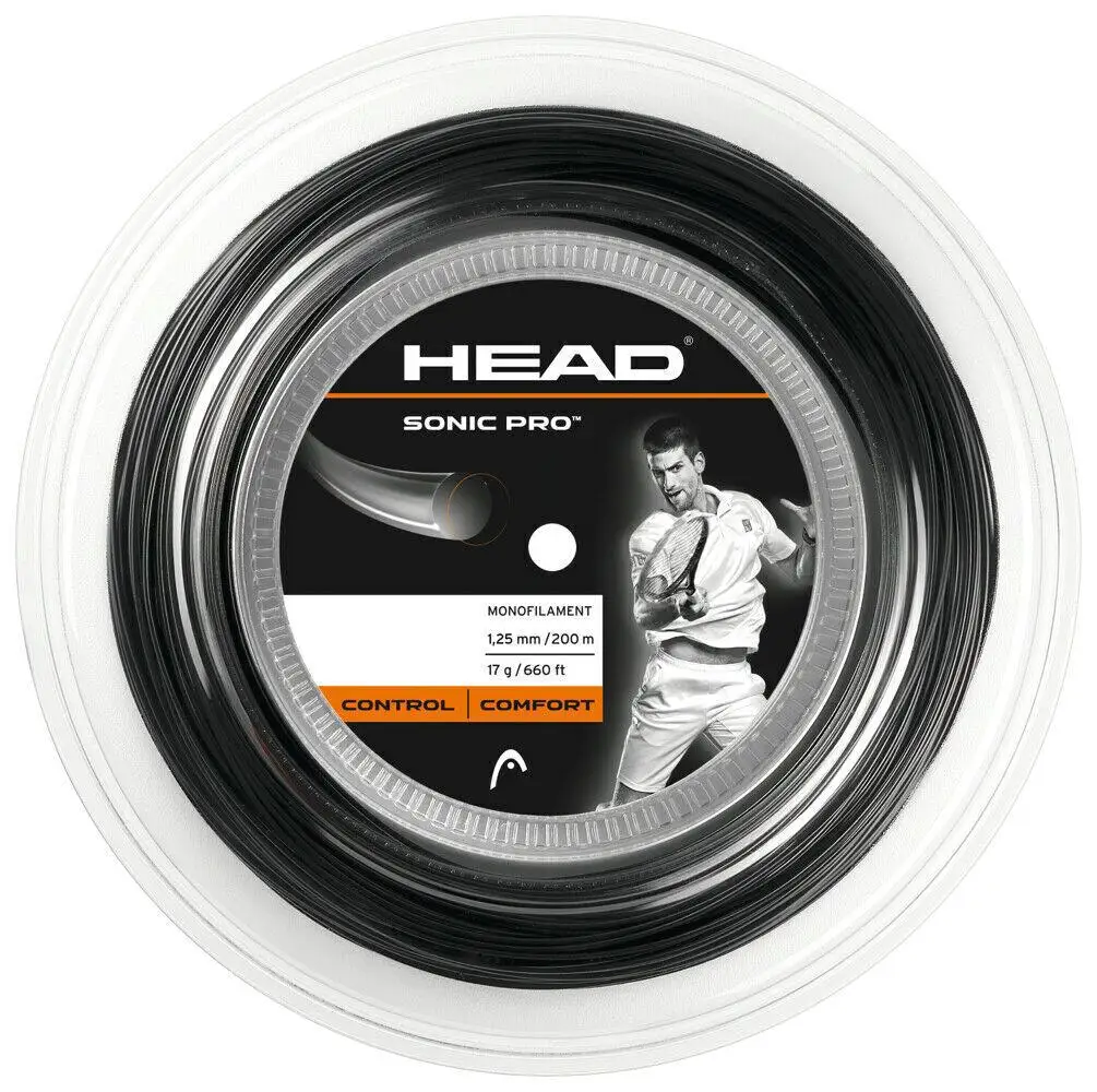 Sonic Pro 17g Tennis String Reel 200m 1.25mm Comfort Control-Black