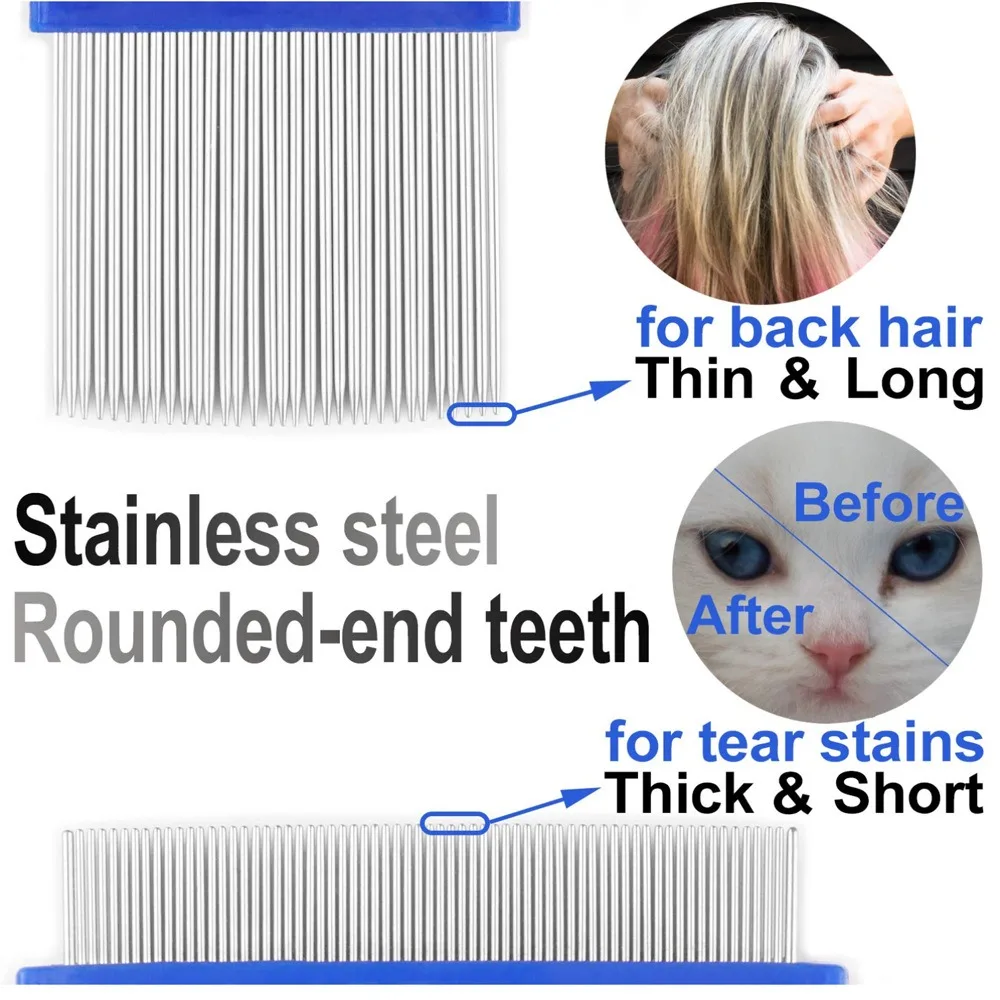 Pet Hair Brush Dog Grooming Comb Pet Tick Remover Tool Cat Dog Comb Flea Lice Remover