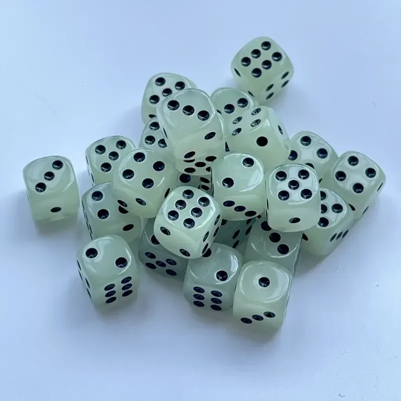 10pcs/set Luminous Dice 16mm Circular Black Dot Dice Nightclub Bar KTV Boutique Entertainment Luminous Dice Set