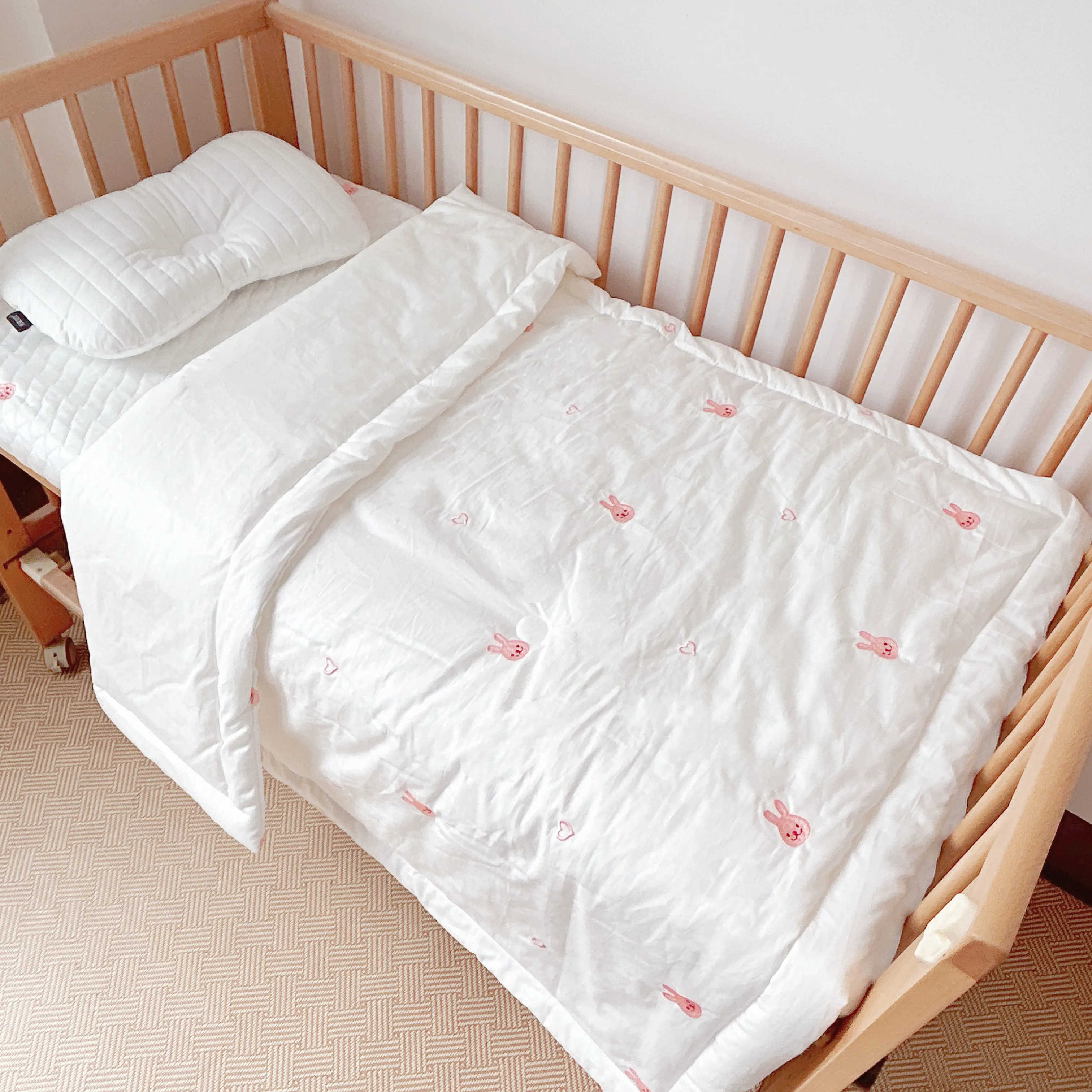 Pure Cotton Embroidered Baby Quilt Newborn Baby Summer Cool Quilt Pure Cotton Four Seasons Breathable Thickened