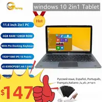 Mini PC NC01 Windows 10 Quad Core 4GB RAM 128GB ROM With Pin Docking Keyboard 11.6 Inch Tablets HDMI-compatible 1920*1080 IPS 1