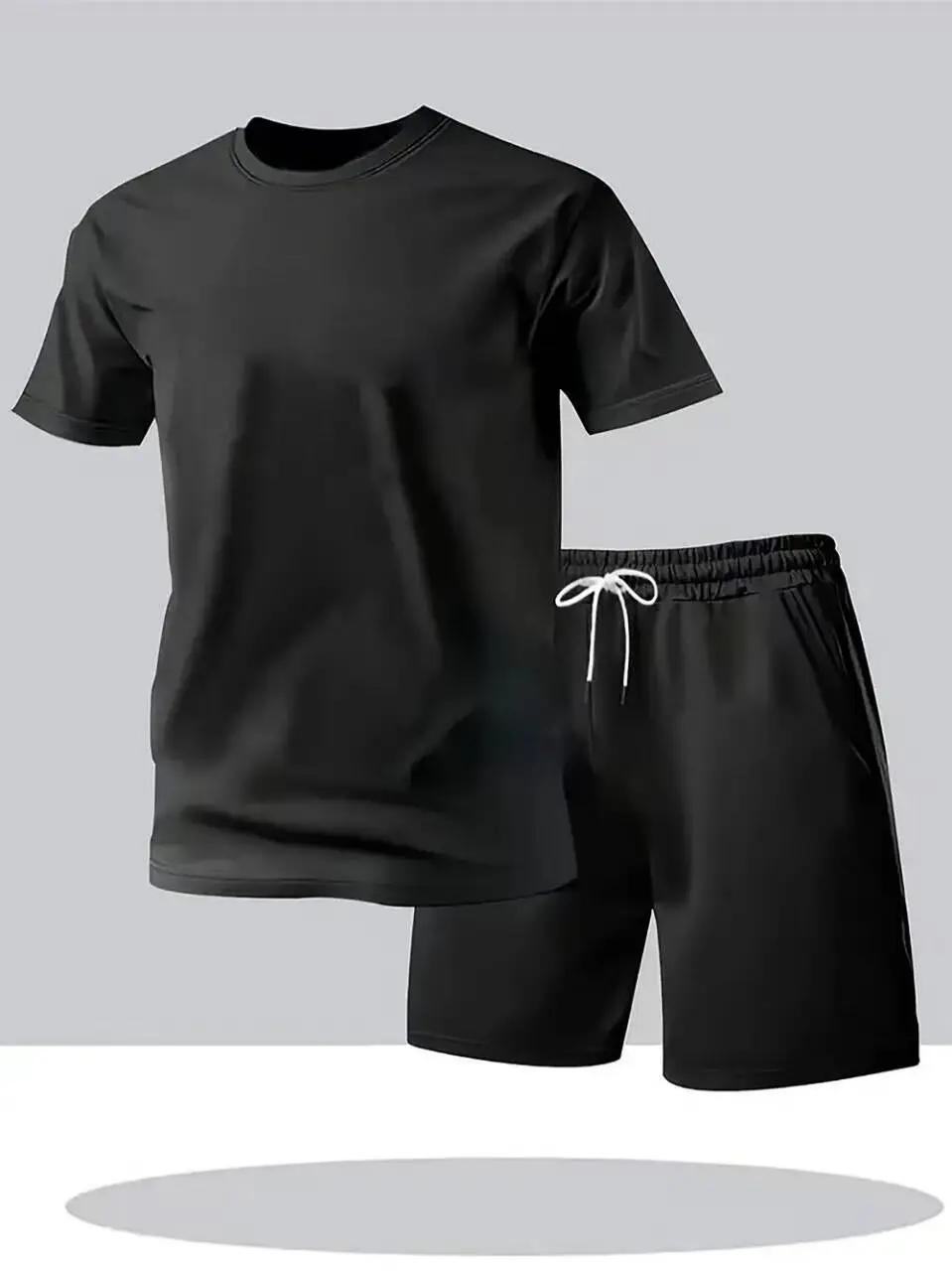 Nuovo abbigliamento sportivo estivo da uomo, set due pezzi con t-shirt a maniche corte e pantaloncini, abbigliamento casual traspirante e ad asciugatura rapida. - immagine 5