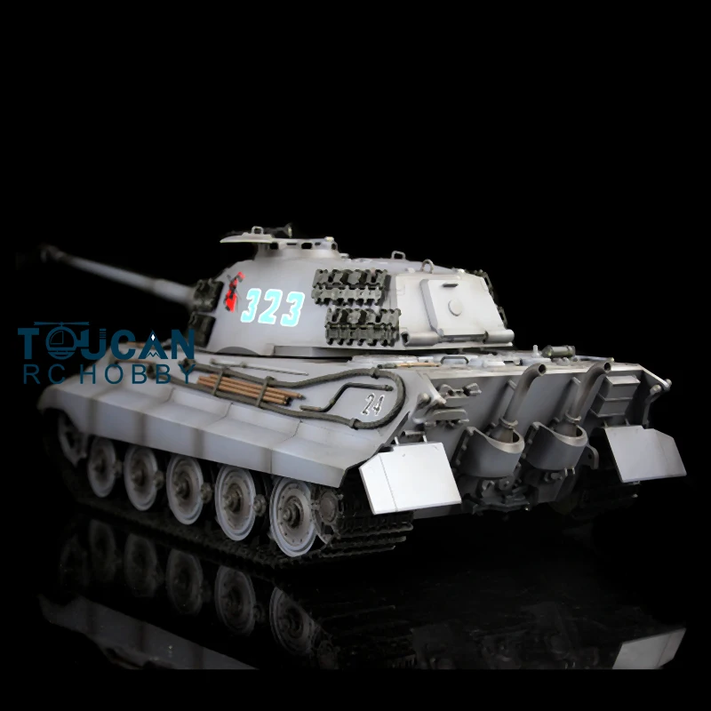 1/16 7.0 2.4G Henglong King Tiger RC Tank FPV 3888A 360 Turret Barrel Recoil Smoke Effect Armored Adult Toy TH17536-SMT7 3