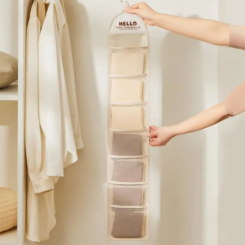 주머니가 있는 다기능 부직포 브라, 정리함 속옷, 브래지어 팬티 보관 가방, 세탁 가능한 걸이식 메쉬 가방, 브라 정리함