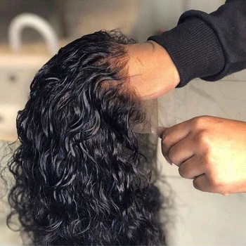 40 Inch HD 13x6 Deep Wave Lace Frontal Wigs Brazilian 13x4 Water Wave Curly Lace Front Human Hair Wigs For Women 250 Density 1