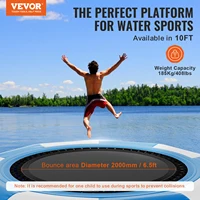 VEVOR 6.5/10/12/13/15ft Water Trampoline InflatablRecreational Water Bouncer w/Electric Inflator Portable Bounce Swim Platform 2