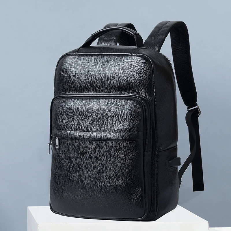 fashion-leather-backpack-men's-business-computer-bagpack-top-layer-cowhide-backpack-with-usb-charging-cable-daypack-men-male