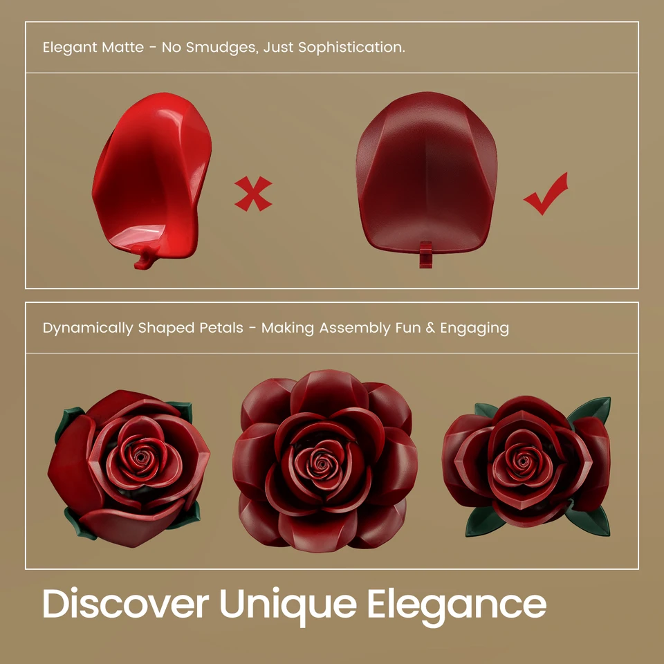 Gelber Blumenstrauß Baustein-Rosen-Kunstblumen-Bausatz, botanische Kollektion, Heimdekoration, Weihnachten_voghion.com