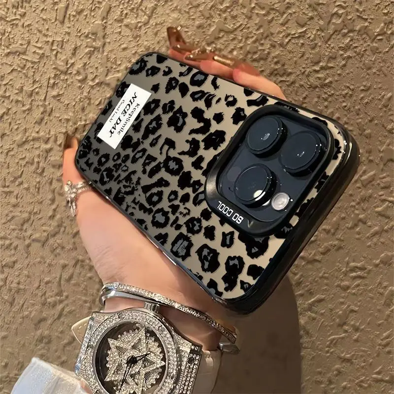Luxury Black Leopard Print Phone Case - Stylish and Durable Back Cover