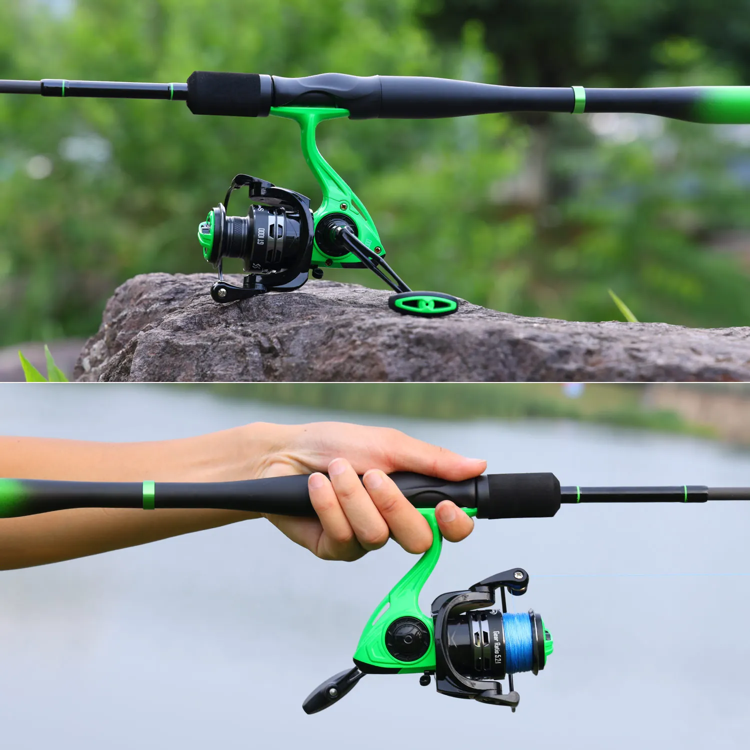 Sougayilang Fishing Rod Reel 1.8~2.4m Ultralight Carbon Fiber Spinning Rod  and Carp Reels Max Drag 10Kg for Bass Pike Trout - AliExpress