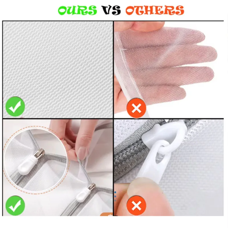 1/2/3pcs Fine Net Laundry Bag Washing Machines Dirty Laundry Basket Thick Travel Shoe Organizer Mesh Bags Bra Clothes Organizer 6
