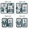 7/10/12/18Pcs Manicure Set Stainless Steel Nail Cutter Fingernail Clippers Trimmer Eyebrow Scissor Tweezers Ear Spoon Facial Car 2
