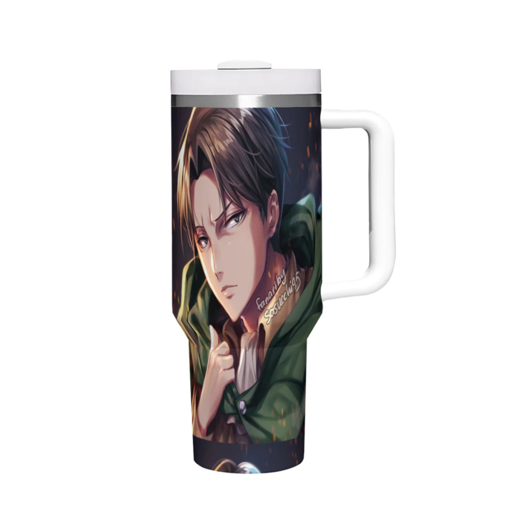 Car Travel Mugs Attack On Titan Stainless Steel 304 Tumbler Water Bottle 40oz/1200ml