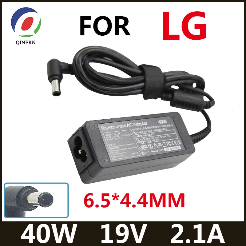 19V 2.1A 6.5*4.4MM Adapter for LG 24 inches LED LCD Monitor AP16B-A LCAP26B-E ADS-45FSN-19 19040GPCU Charger Power Supply cord power adapter