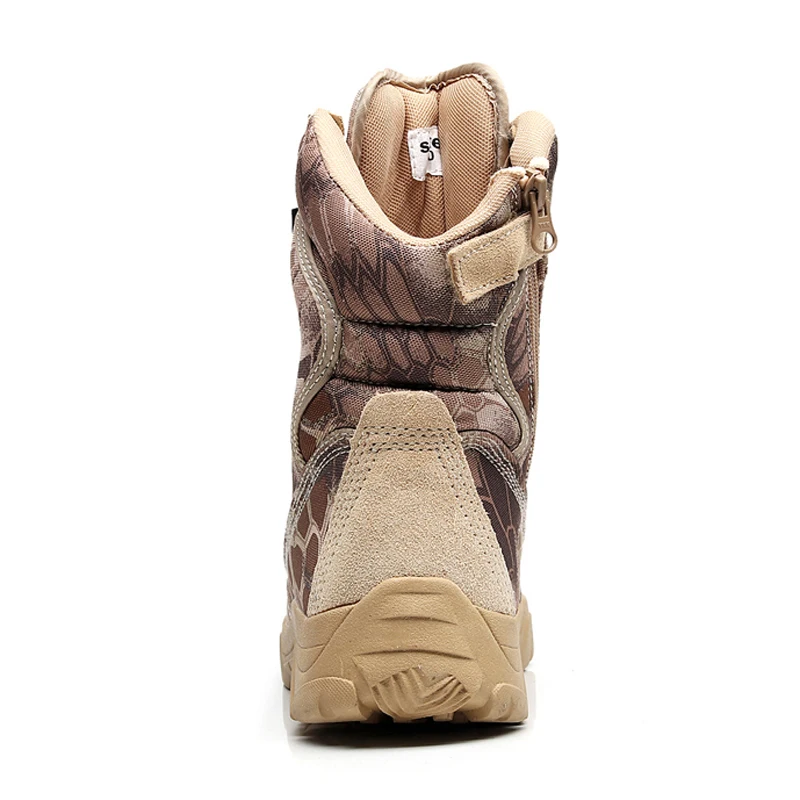 Bottes militaires imperméables en cuir pour hommes, chaussures de travail de sécurité dans le désert, bottes de rinçage, automne et hiver