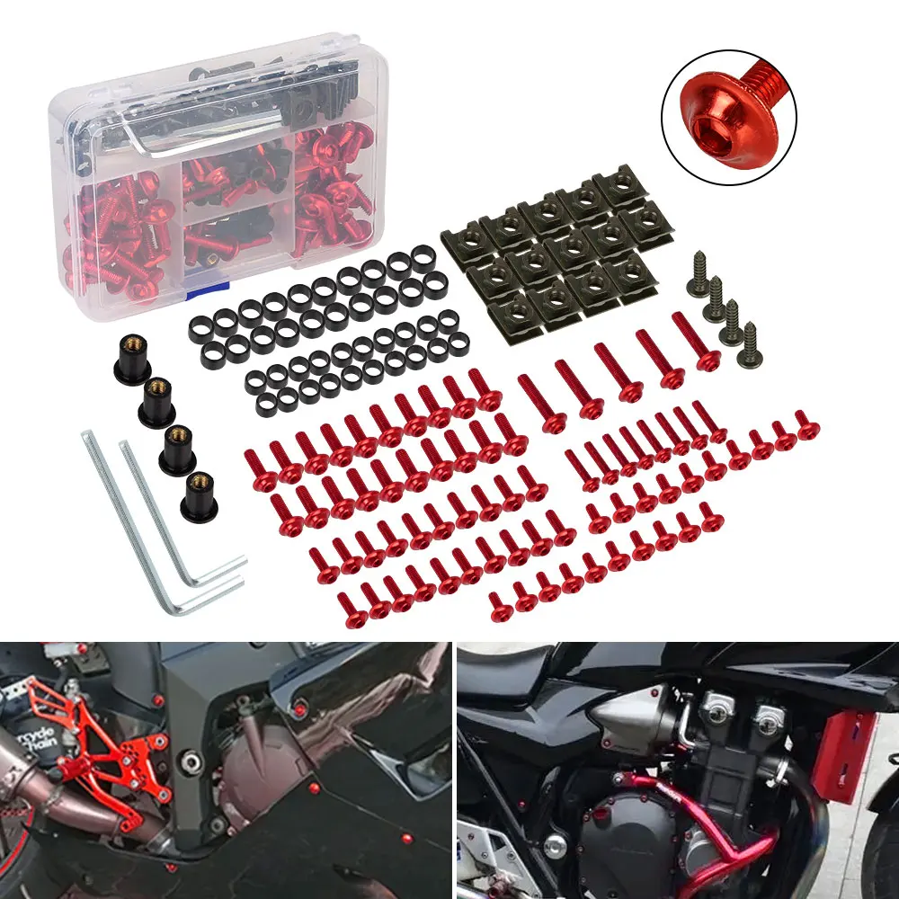 137Pcs Cnc Screws Fastener Clips Screw Fairing Bolt Kit Universal For Honda Cbr 600 Rr 1000 Rr 900 929Rr 650R F2 F3 F4