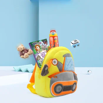 Cute Digger Plush Kids Backpack 4